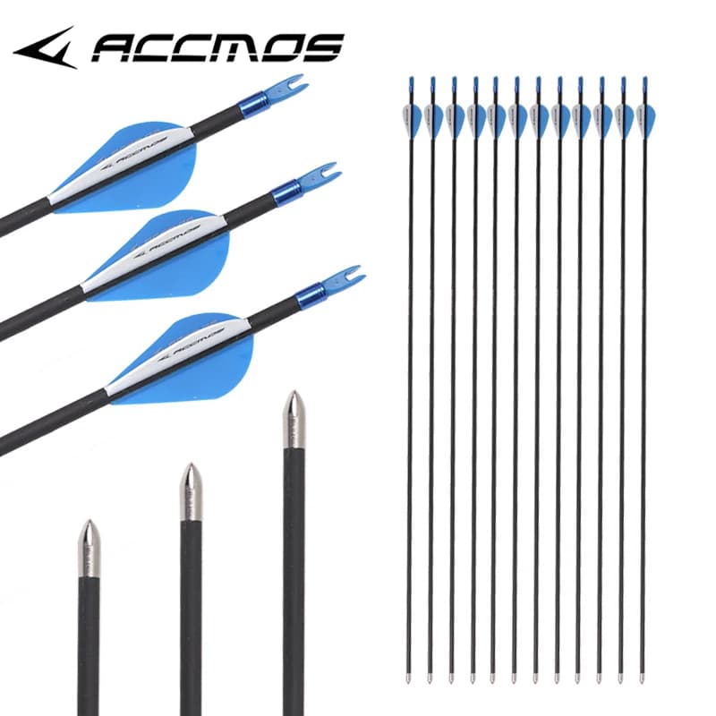ID4.2mm Freccia in carbonio puro Spine 250-1800 con anello antideflagrante Tiro con l'arco Arco ricurvo/arco composto Pratica di tiro con arco e frecce
