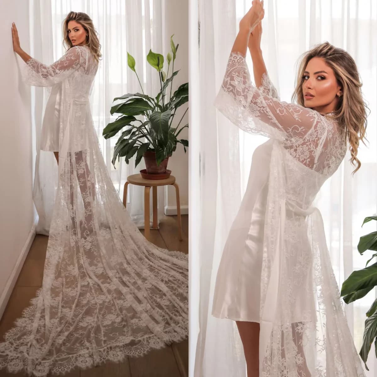 Maxi chic wedding dress custom wedding dress in two pieces Lingerie women's dresses lace dress for engagement photo shoot