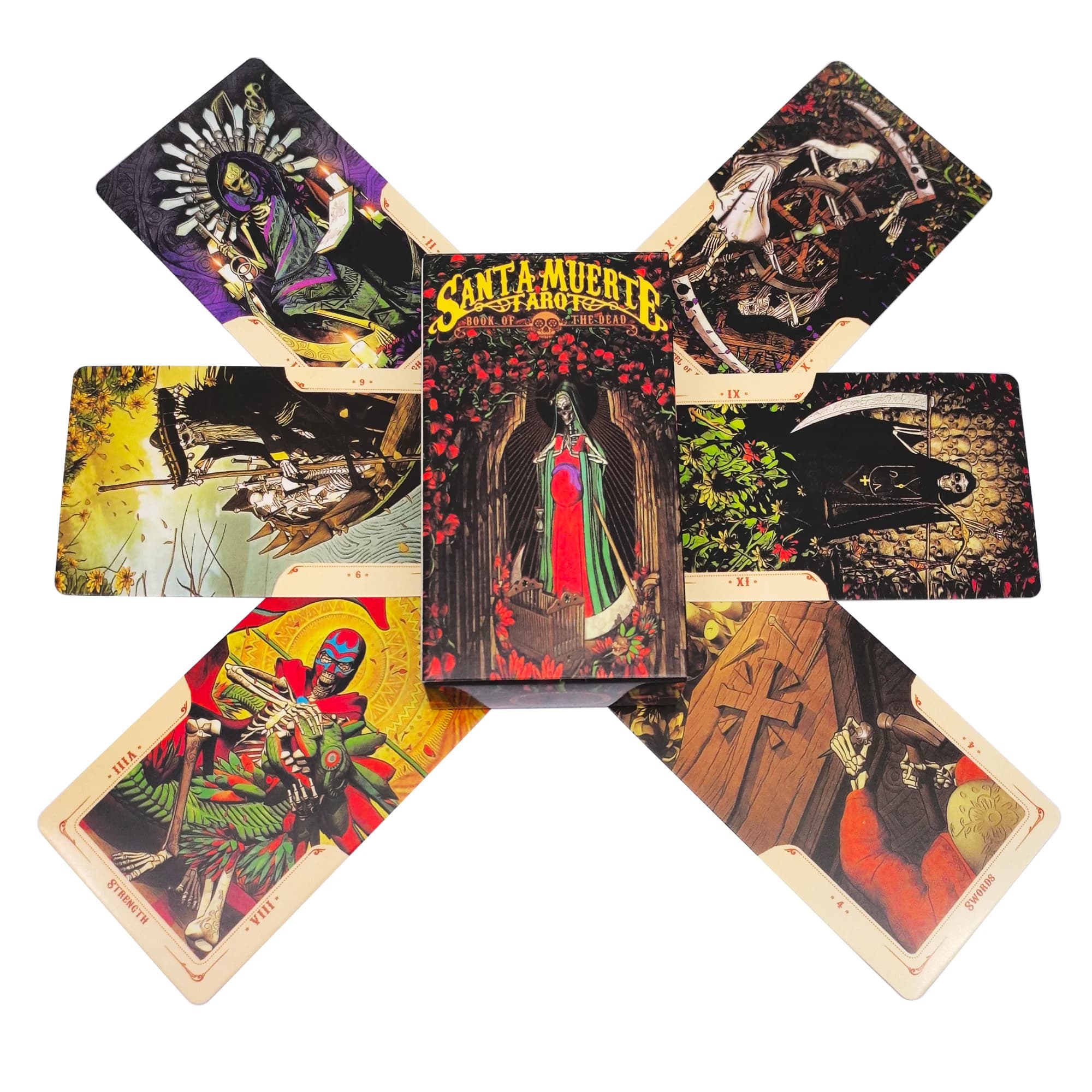 Carte dei tarocchi di Santa Muerte Mazzo di divinazione Versioni inglesi Edizione Oracle Board Giochi da tavolo per il regalo della festa