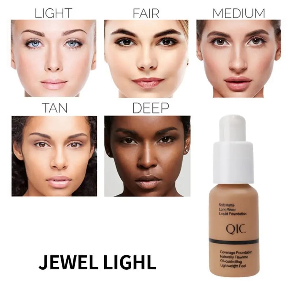 Invisible Pores Liquid Foundation Sweatproof Non-Fluffing Waterproof Foundation 8h Lasting Face Base Cream Makeup Application