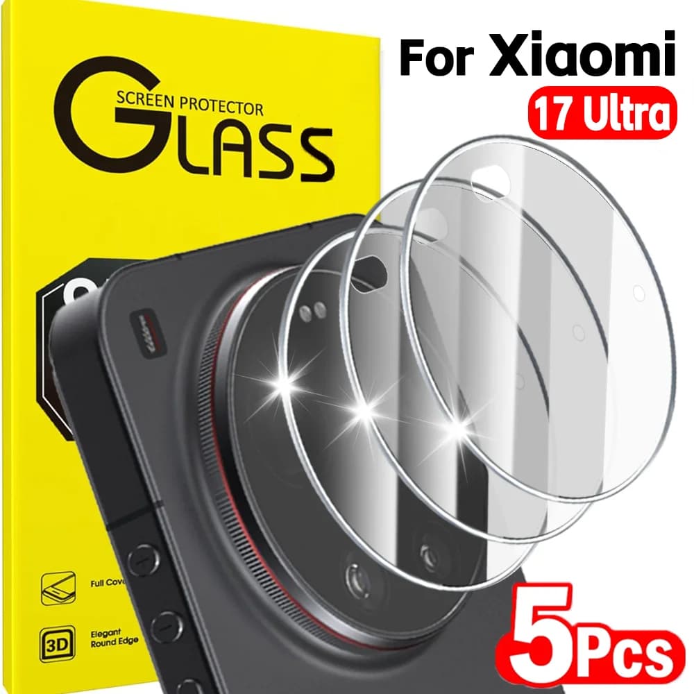 1-5Pcs HD Clear Tempered Glass Camera Protector for Xiaomi 17 Ultra Back Cover Lens Glass 3D Curved Camera Films for Mi 17Ultra
