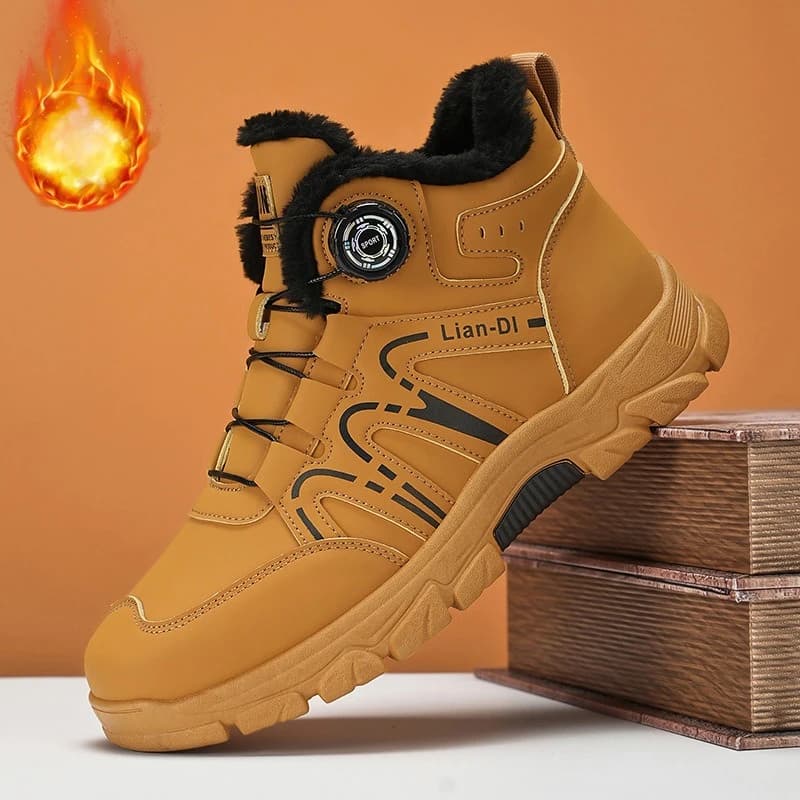 Stivali alti da uomo in peluche alla moda Stivali da moto con plateau casual Scarpe da strada da uomo all'aperto da uomo Mantieni caldi stivaletti da uomo