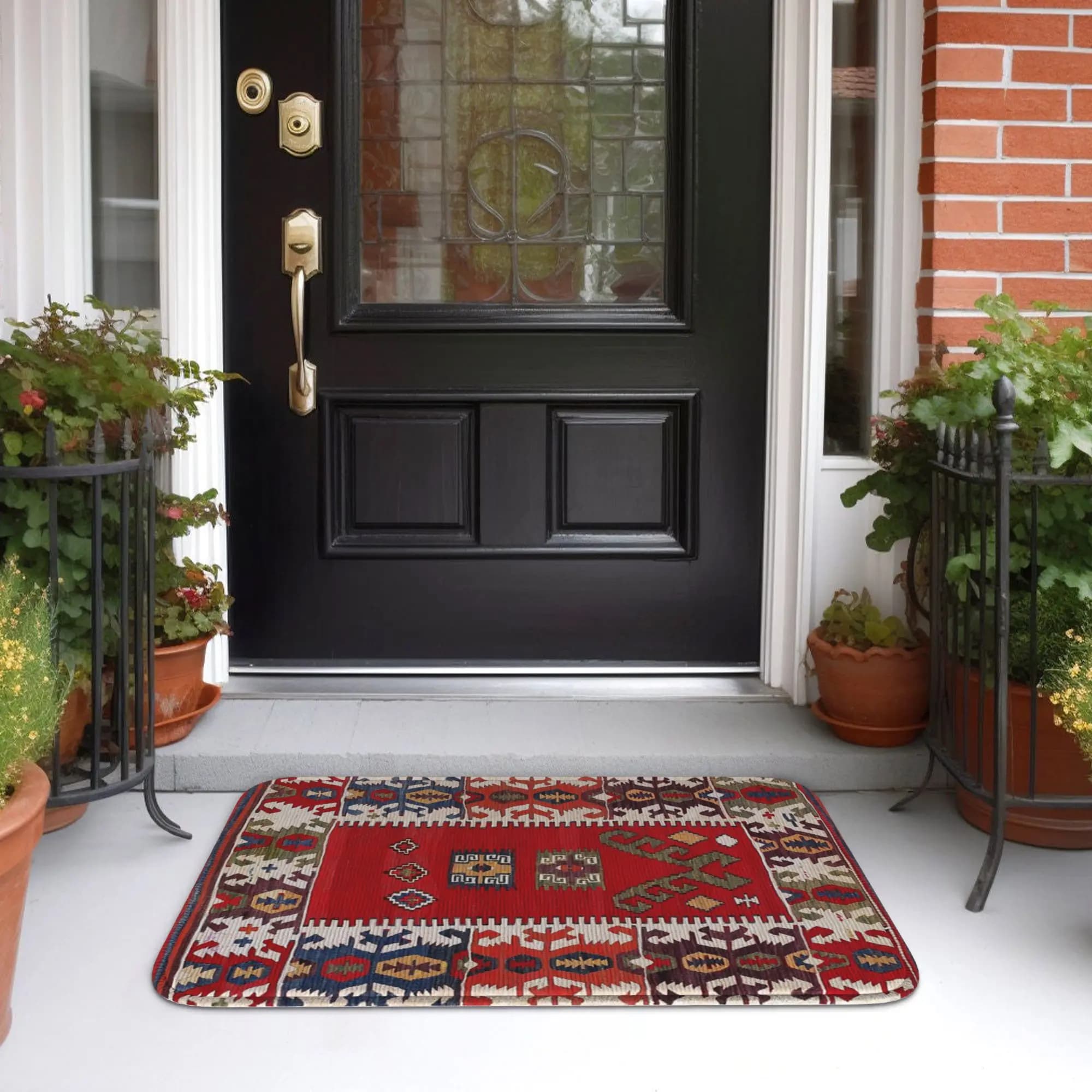 Tappeto Zerbino Aksaray Cappadocian Central Anatolian Niche Kilim per Cucina, Ingresso, Casa, Balcone, Tappetino per Piedi