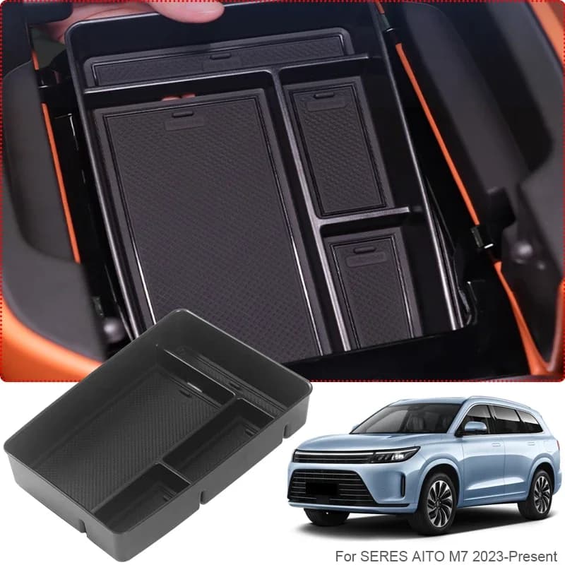 Auto Bracciolo Scatola di Immagazzinaggio ABS Auto Sotto Il Centro Console Organizer Vassoio di Immagazzinaggio Scatola di Riordino Accessorio Per SERIE AITO M7 2023-2026