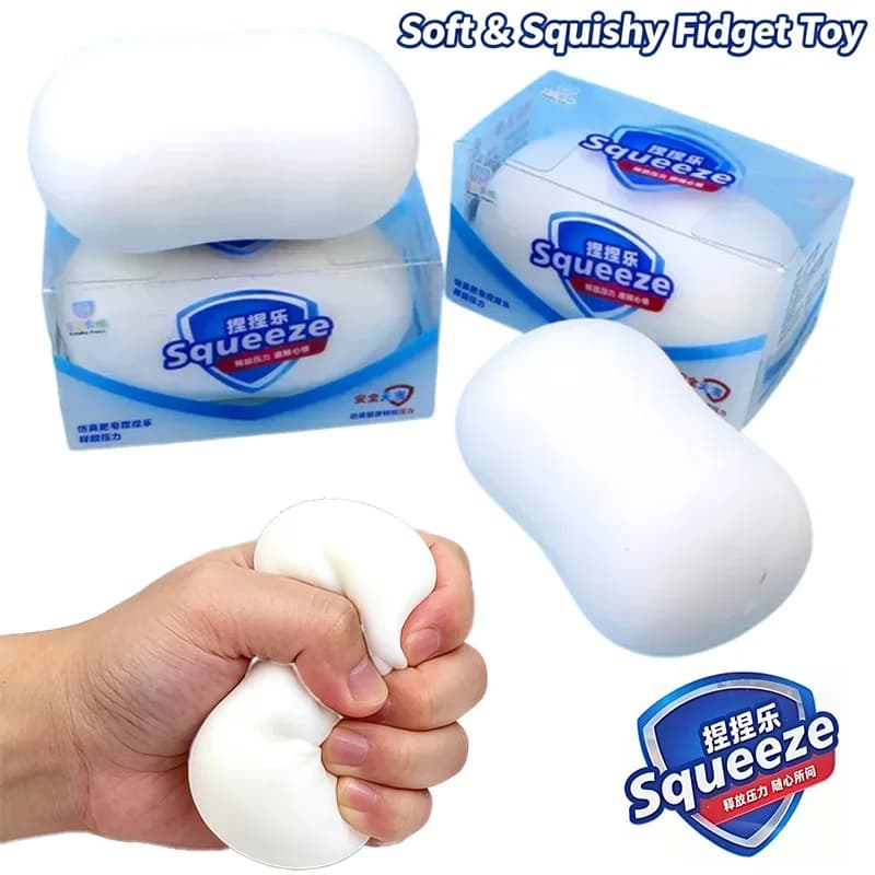 HOT SALE Soap-Shaped Non-toxic Squishy Toy TPR Soft Slow Rebound Stress Relief Fidget Toy for Adults Kids