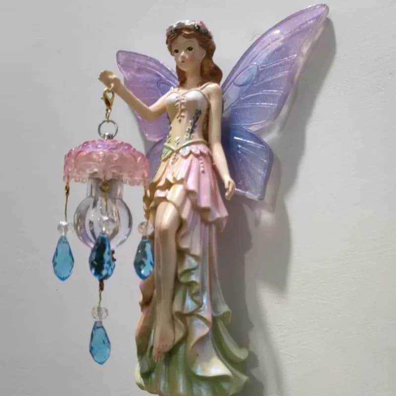 Vintage Flower Fairy Wall Lamp Wall Lamp Retro Base Design Night Light Statue Wall Lamp Forest Themed Artwork