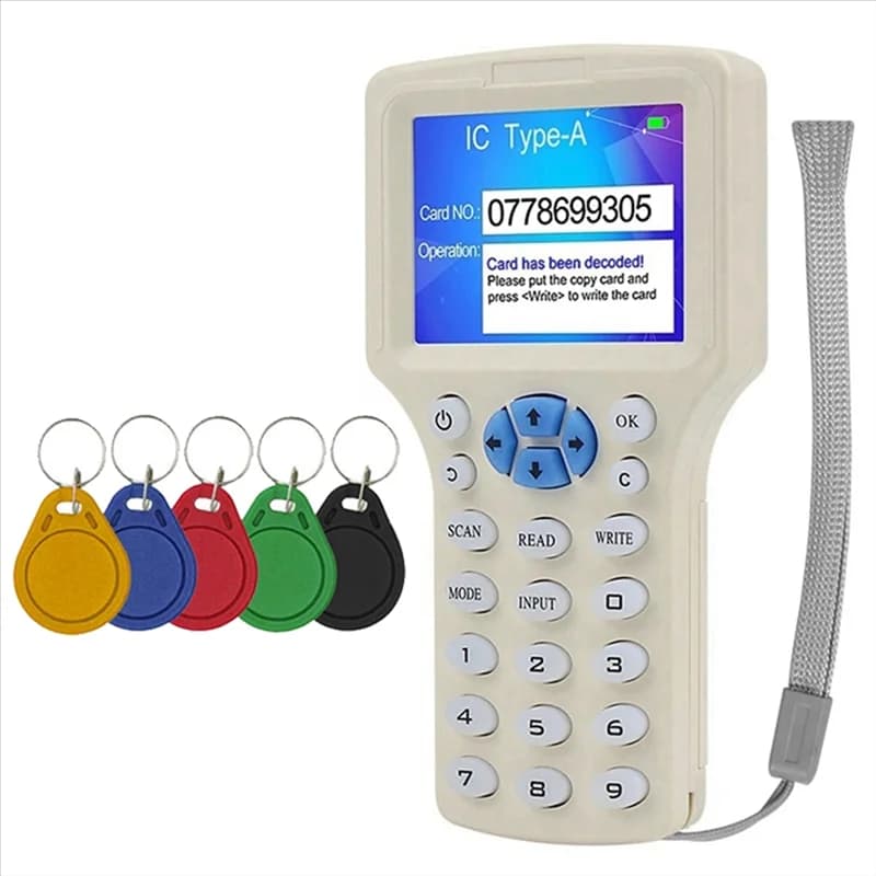 Lettore di smart card RFID NFC B27B + 5XUID Portachiavi RFID Duplicatore 125K 13,56Mhz IC/ID Chiave Scrittore Programmatore RFID Replicatore di chiavi