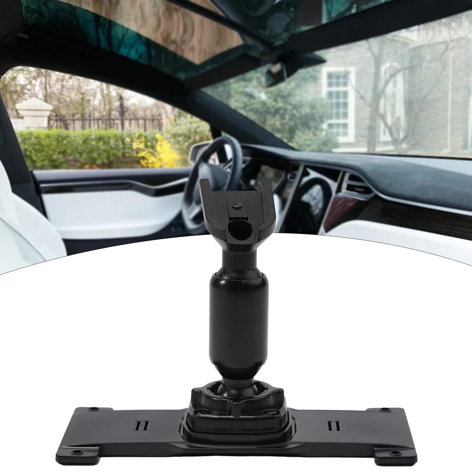 Kit di montaggio per specchietto retrovisore con pannello posteriore in metallo e specchio per l'uso con dash cam in ambienti con DVR per auto