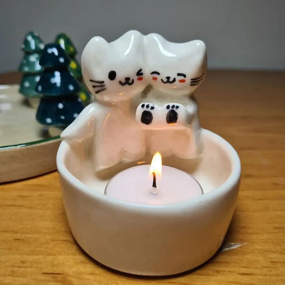 Simpatico portacandele per gattino zampe riscaldanti portacandele per cartoni animati divertente creativo adorabile profumato resistente al calore artigianato decorazione della casa
