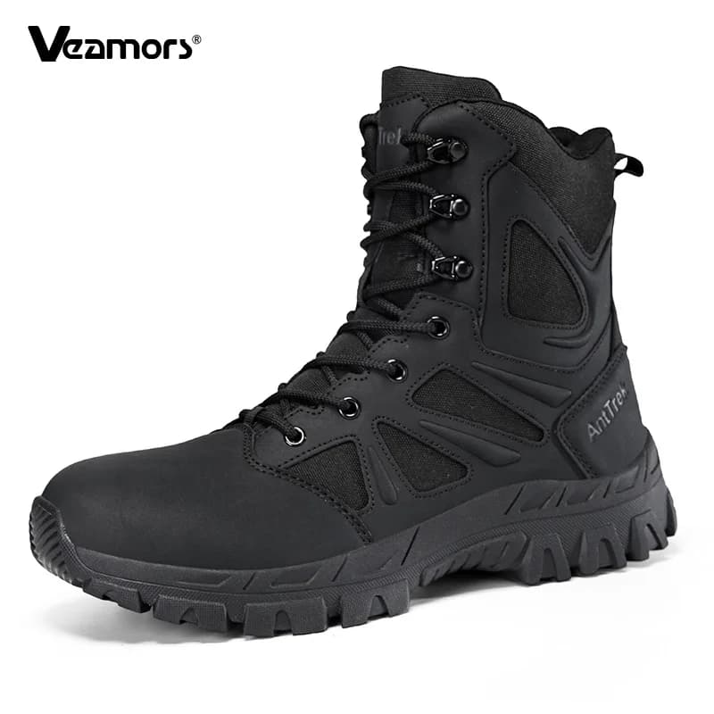 Wear Resistant Tactical Boots Men Breathable Hiking Trekking Sneakers Anti Slip High Top Combat Boots Big Size 39-47