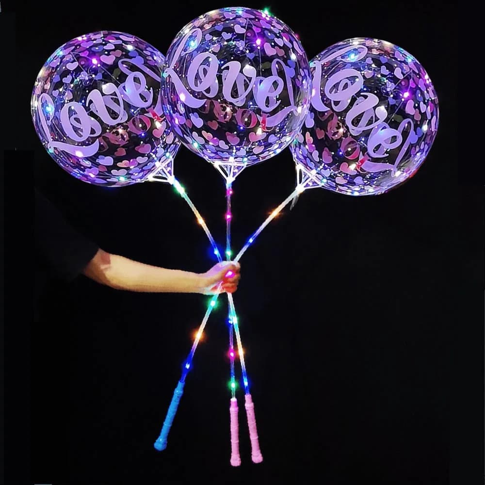 5/10/20/30 pz 20 Pollici LED Lettera Palloncino Palloncino Luminoso Con Stringa di Luce Ragazza Compleanno San Valentino Decorazione Della Festa Nuziale