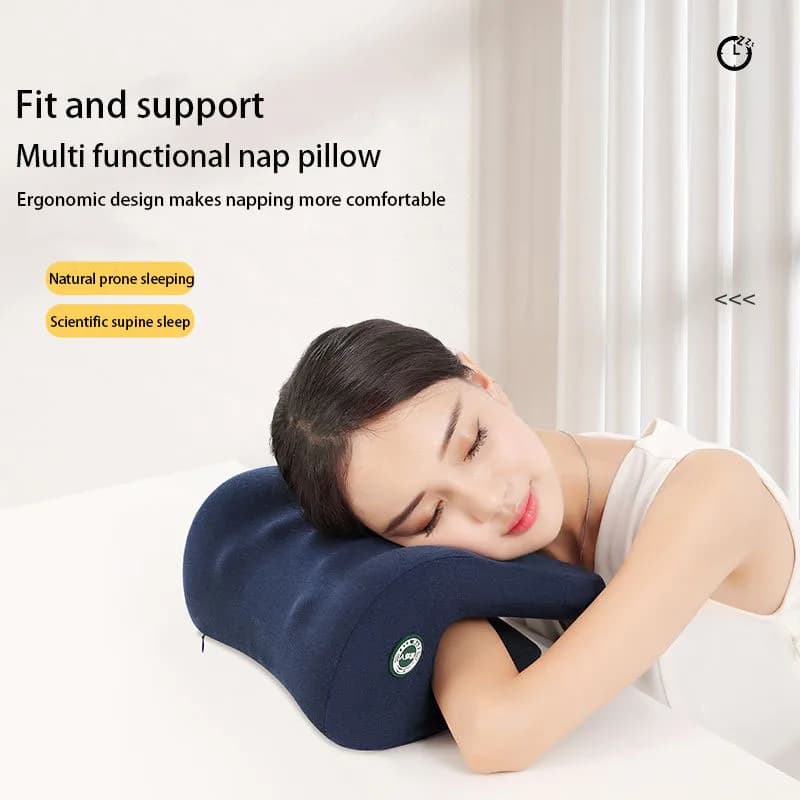 Cuscino Ortopedico in Memory Foam per Supporto Collo e Testa, Ideale per Ufficio, Pausa Pranzo, Riposo, Scrivania Studenti, Viaggi e Pisolino