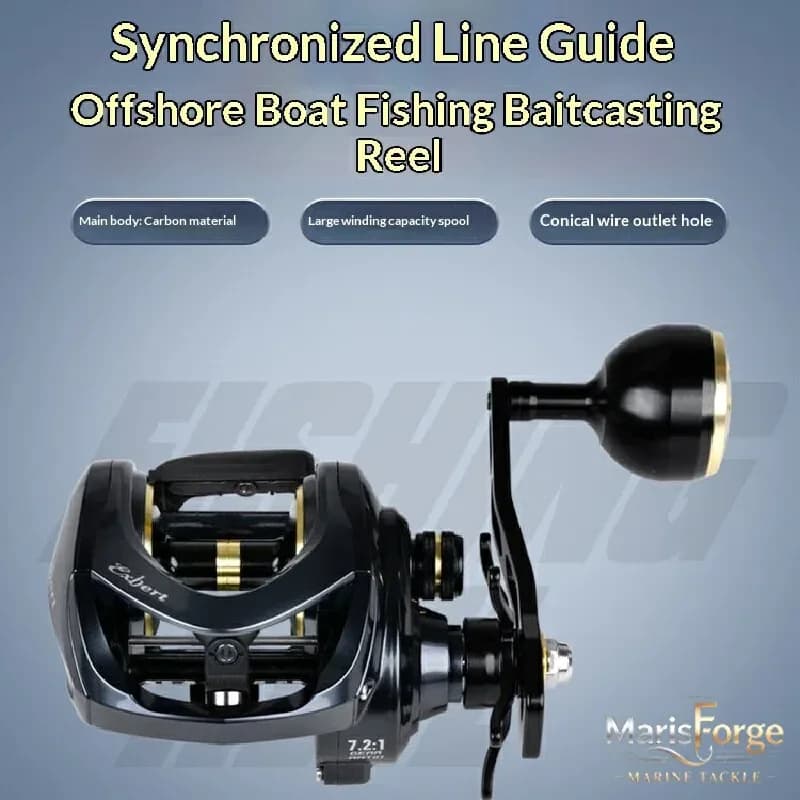 Generic Baitcasting Fishing Reel Saltwater Resistant Wide Body Slow Jigging Heavy Offshore Boat Long Casting Anchor Fishing