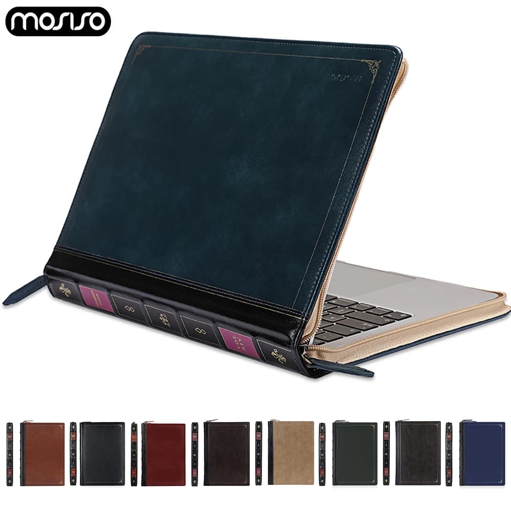 Custodia per laptop in pelle PU per M3 A3113 A3114 A2179 MacBook Air 13 15 Custodia in pelle MacBook Pro 13 14 16 M4 M3 M2 M1 Cover per notebook