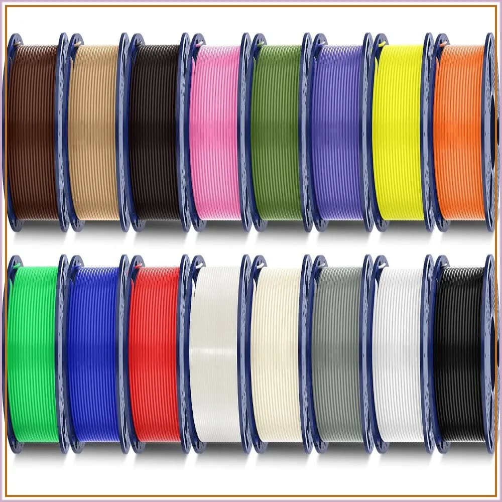 16 Color PLA+ Filament Bundle, 250g Each, 1.75mm, Neatly Wound, Strong & Bright, Compatible with Most 3D Printers