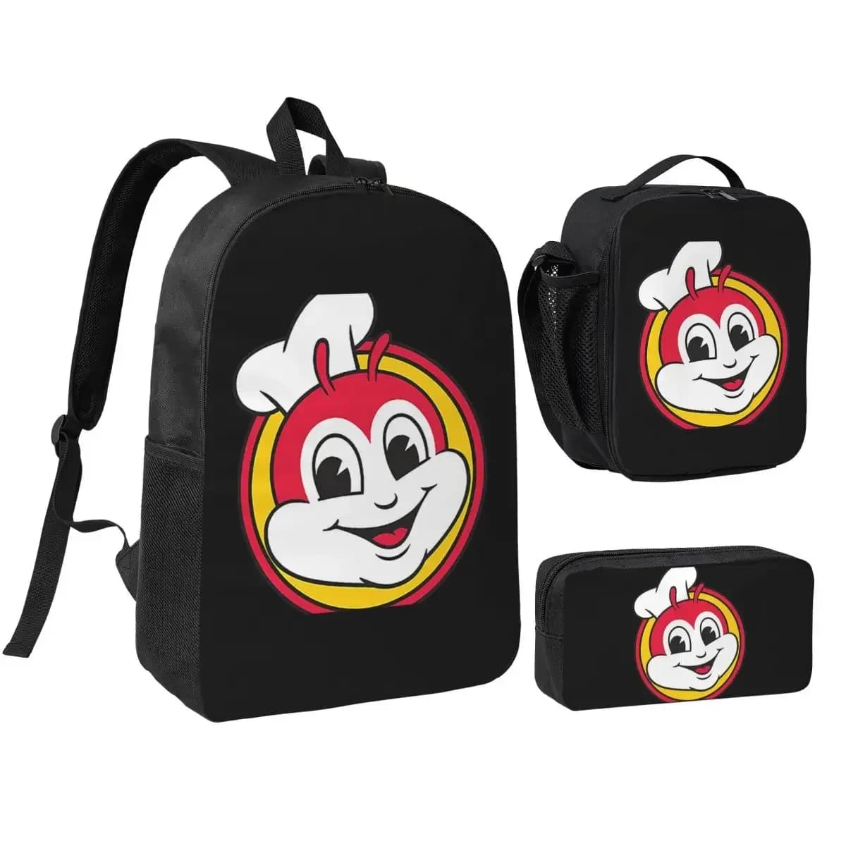 Jollibee Backpack Boys Girls BookBag School Bag Shoulder Bags 3ps Insulated Lunch Bag Pencil Case