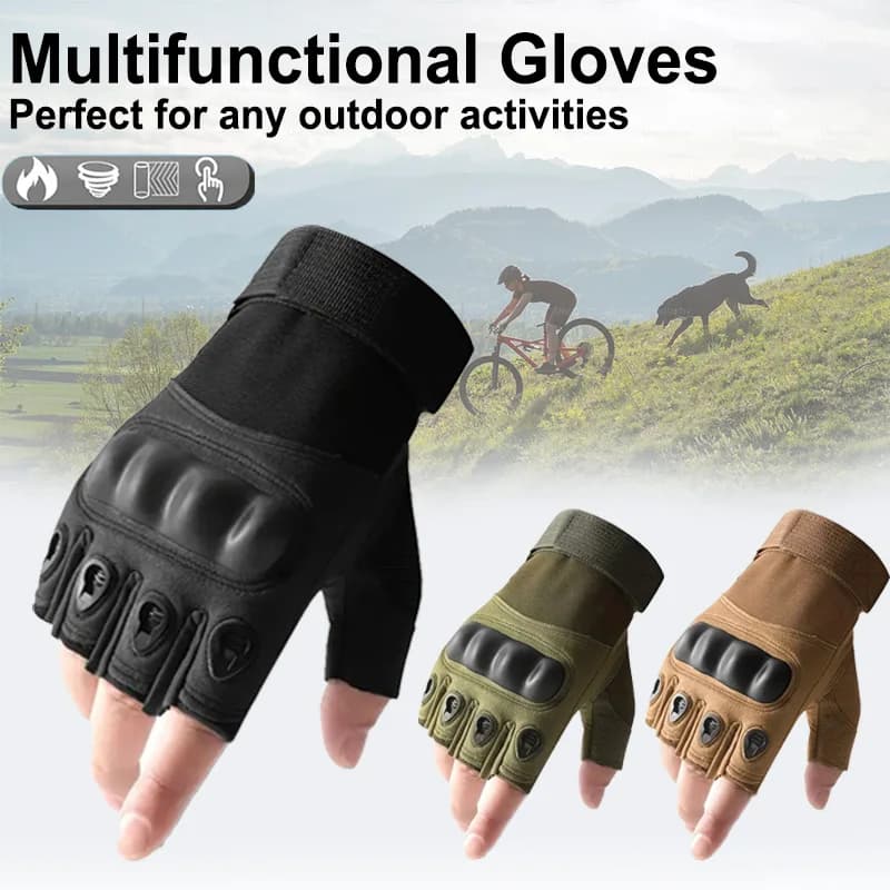 1 pair of man-made tactical gloves: ideal for outdoor sports, shooting, hunting, softair and cycling