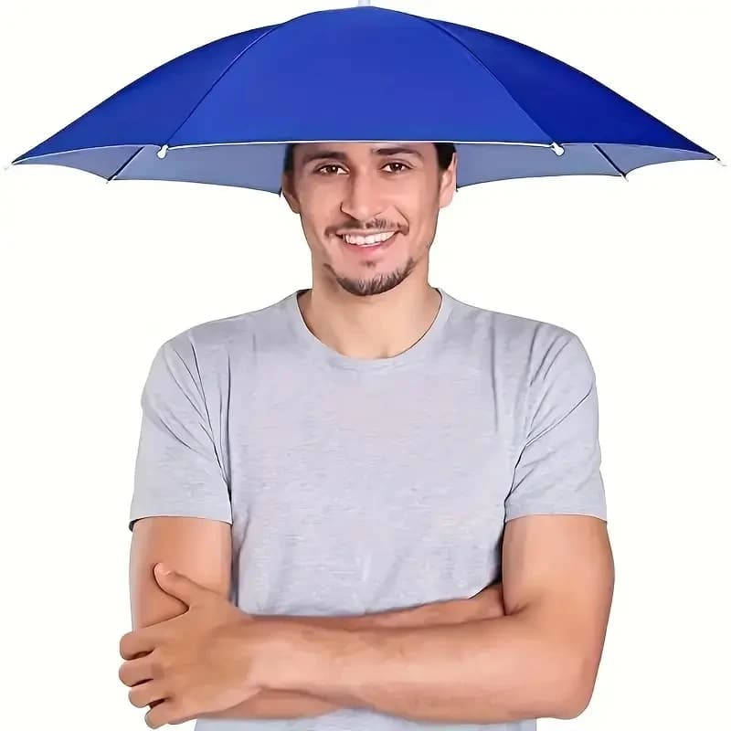 Head WearingUmbrella per uomini e donne Ombrello soleggiato pieghevole per esterni Ombrello parasole antivento, Ombrello pieghevole per cappello