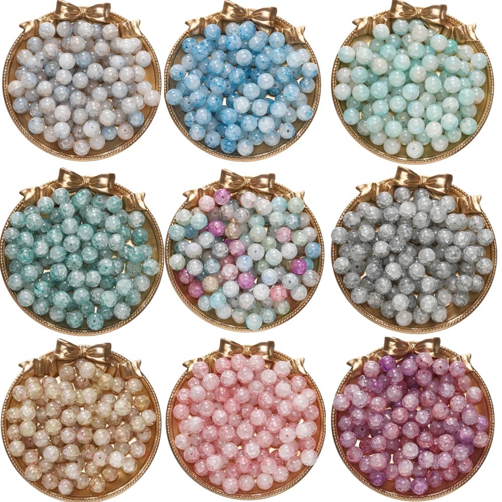Perline di vetro di cristallo incrinato muslimy perline distanziatrici allentate per collana di braccialetti fai da te accessori per la creazione di gioielli