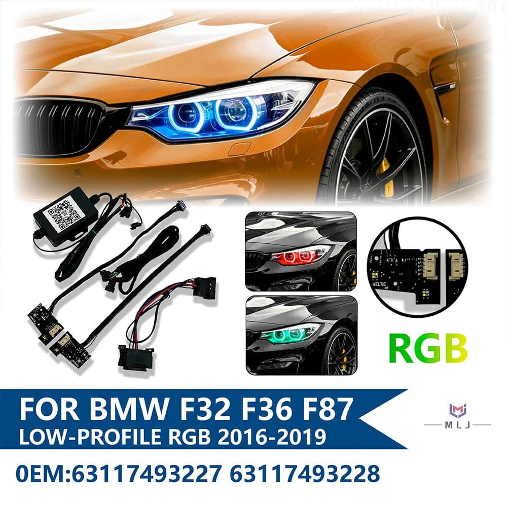 64 Colors RGB For 2016-2019 BMW F32 F36 Low Spec LED Car Headlight 63117943227 63117943228 Plug and Play Internal Wiring Harness