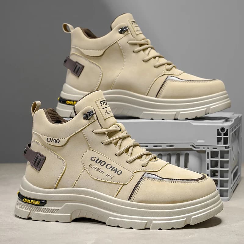 Scarponi da Trekking da Uomo Primavera Autunno Nuovi con Suola Morbida Antiscivolo Stivali Casual da Esterno Moda Versatile Comfort Sportivi Alti