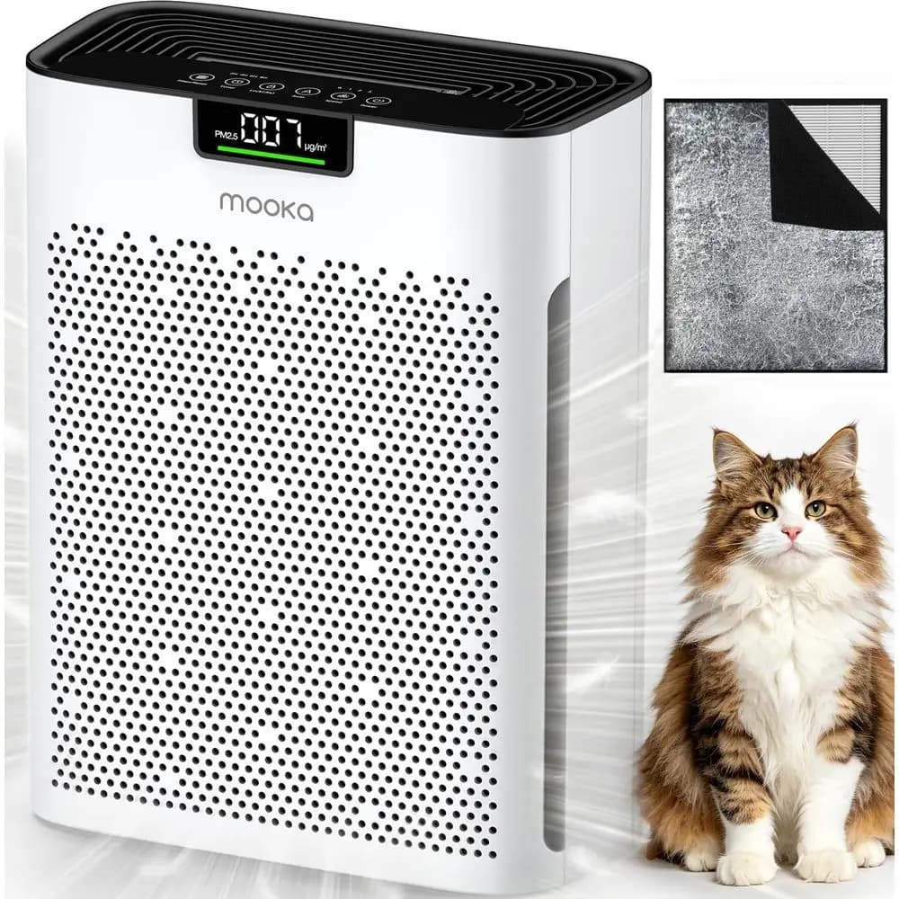 Purificatore d'aria HEPA H13 per ambienti di grandi dimensioni (2200 piedi quadrati) con pre-filtro lavabile, monitor della qualità dell'aria, adatto per animali domestici, capelli, fumo, polvere