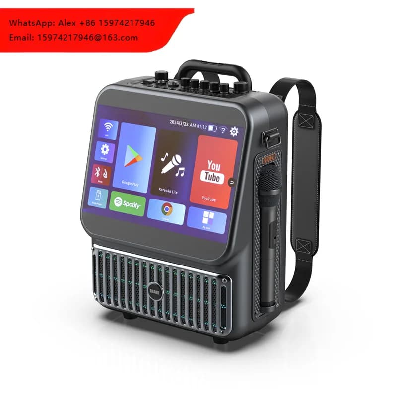 Private Model Dual 4 Inch Woofer 40W RMS 2G RAM 32G ROM Android 13.0 WiFi Smart Portable HDD Karaoke Machine With 13.1'' Screen
