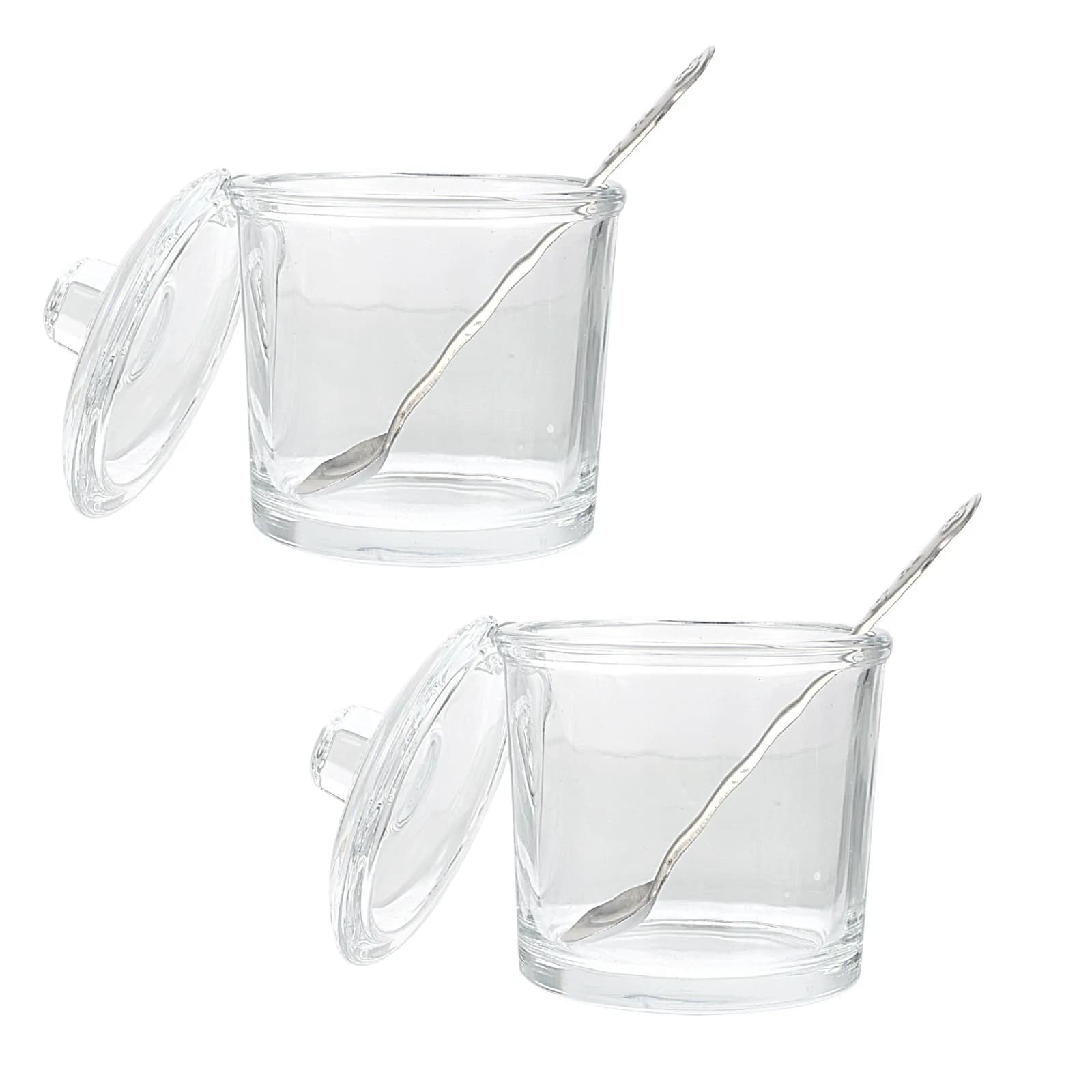 Set di 2 Barattoli Premium in Vetro per Spezie, Contenitori Trasparenti per Condimenti, Sale, Peperoncino, Organizzatore da Cucina per Casa