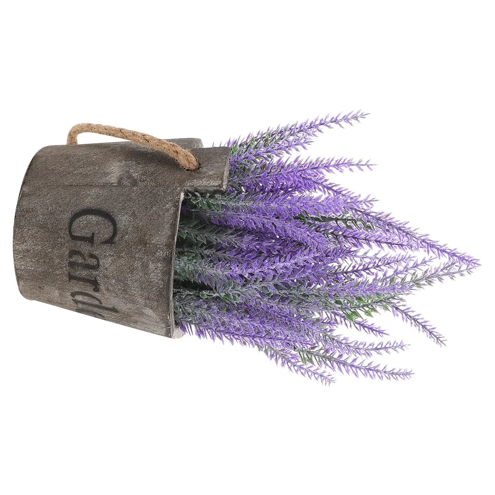 Fake Lavender Potted Plant No Maintenance Faux Floral Arrangement for Indoor Spaces Living Room Bedroom Desk Patio Lavender