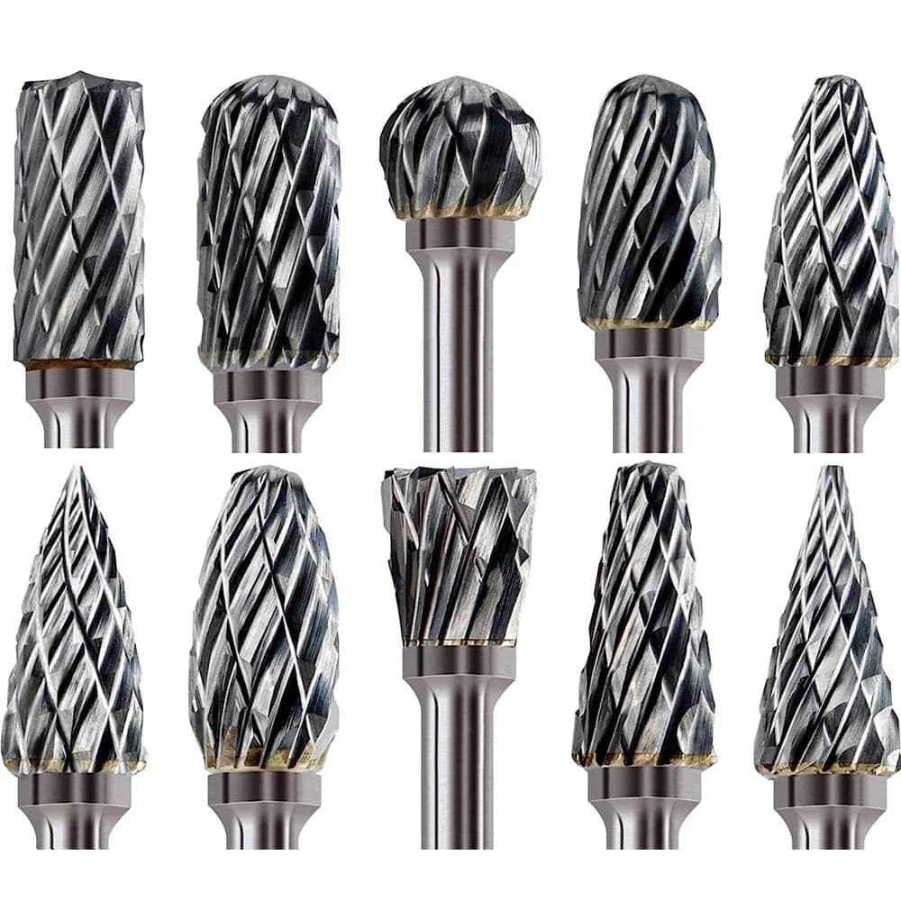 10PCS Metal Brake Set compatible 1/8" tungsten carbide milling machine rotary tools wood carving metal electric grinding