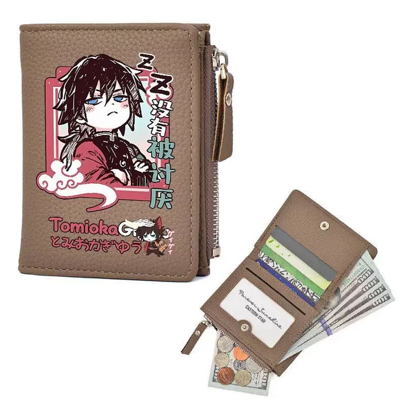 Portafoglio Anime Demon Slayer, Giyu Tomioka, Accessori, Portamonete Portatile, Borsa Portaoggetti, Regalo di Compleanno Creativo per Studenti