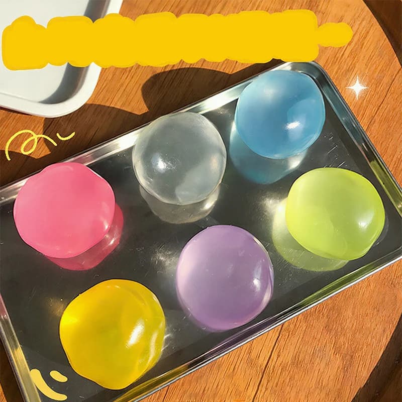 Giocattoli Antistress Mochi Trasparenti in Plastica Morbida con Olio di Cocco e Maltosio, Divertenti Giochi Sensoriali per Bambini e Adulti