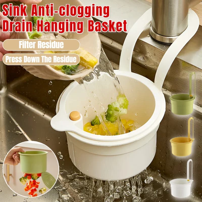 Cestino sospeso per lavello creativo a pressione, filtro per lavello da cucina, salvaspazio multifunzionale, adatto per il filtraggio dei rifiuti alimentari