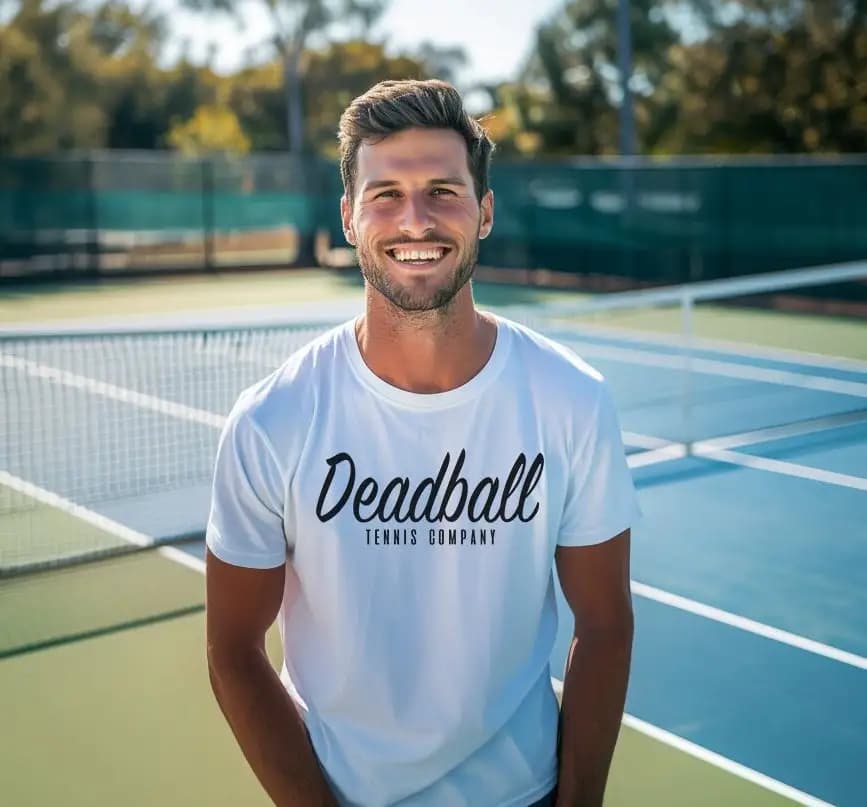 Maglietta con logo classico Deadball Tennis Palla colorata arcobaleno per