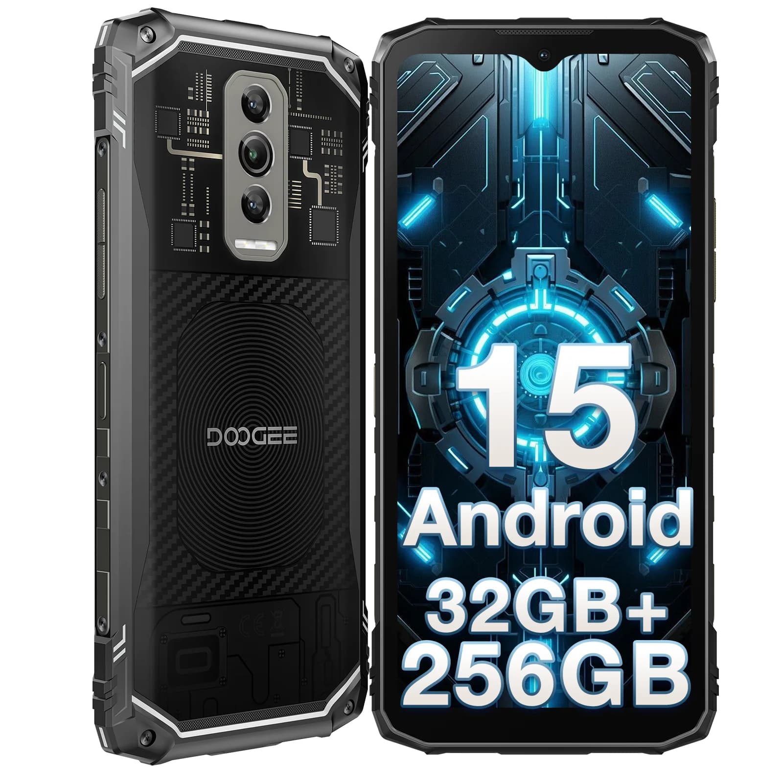 DOOGEE Blade10 Ultra Rugged Phone 6.56'' Display 10.7mm Ultra-thin 32GB(8+24)+256GB 5150mAh Battery 50MP Camera NFC Smartphone