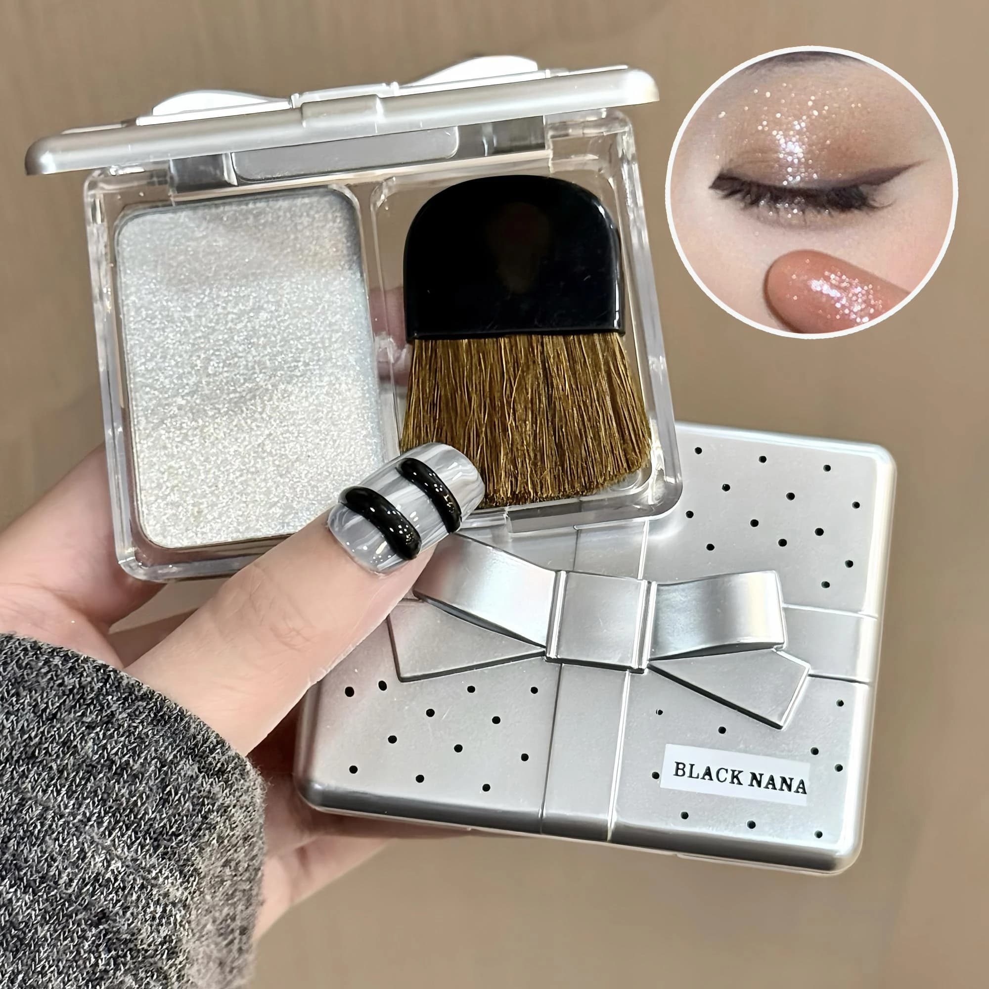 BLACKNANA Starlight Highlight Palette con pennello Clavicola viso Schiarente Atmosfera chiara Tridimensionale naturale