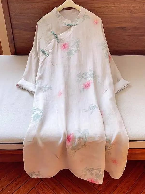 plus Size Kimono Dr Women's Faion Artistic Design Slimming Overhead Skirt A-Line Midi Dr Long Sve Spring Dr