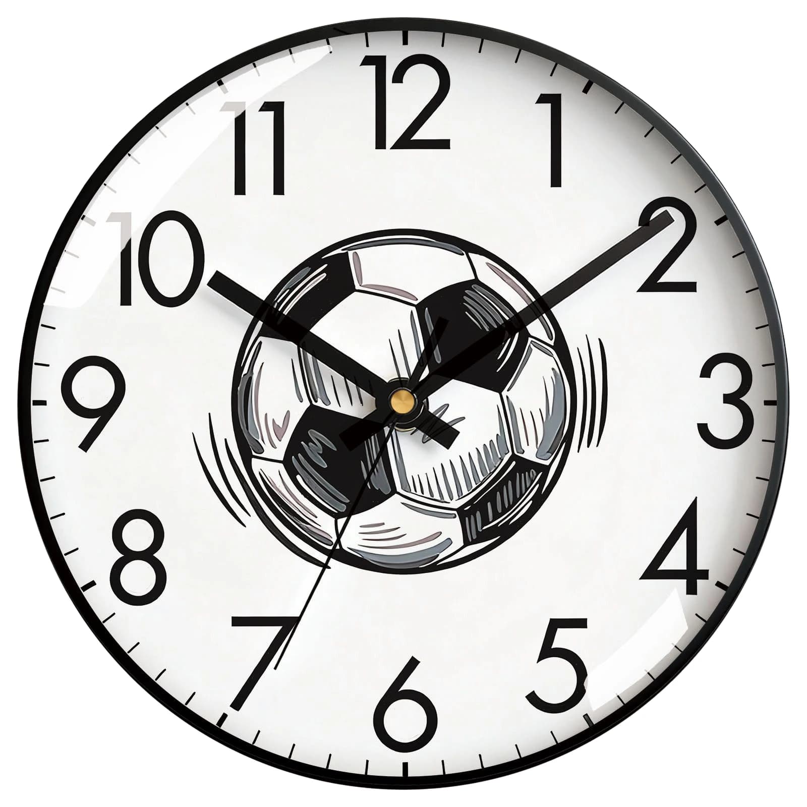 Orologio da Calcio Facile da Leggere, Silenzioso Senza Ticchettio, Design a Palla Sportiva, Funzionamento a Batteria per Cameretta Ragazzi e Man Cave