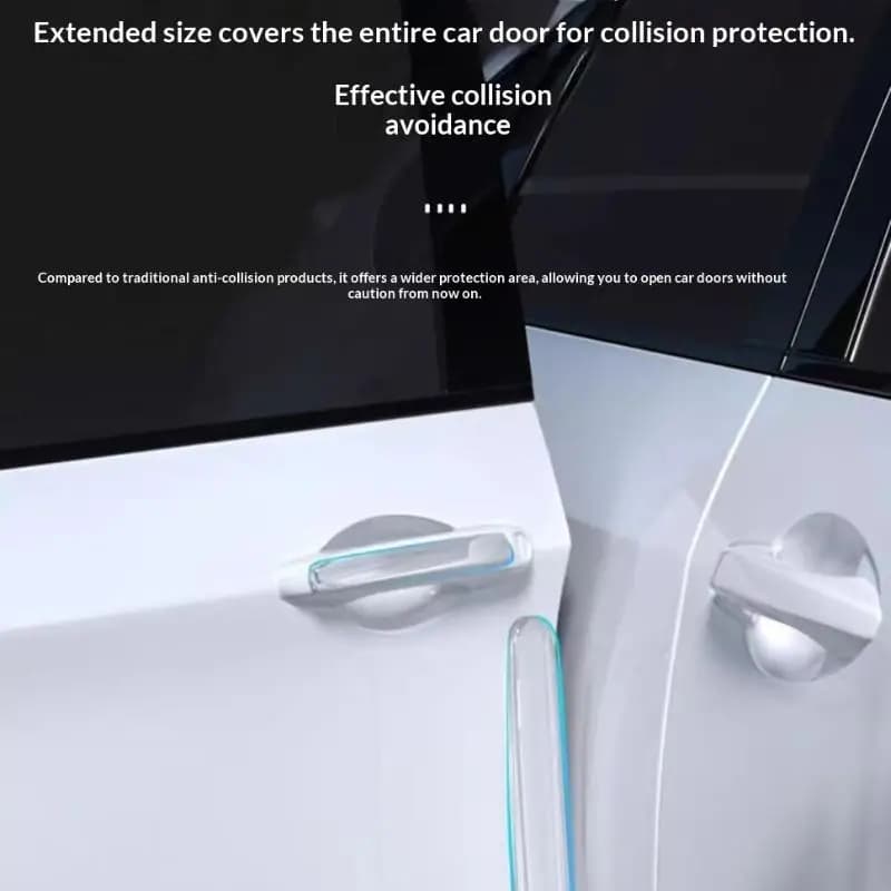 Extended Car Door Bumper Strip Anti-scratch Weather Resistant for Most Vehicle Models 4PCS