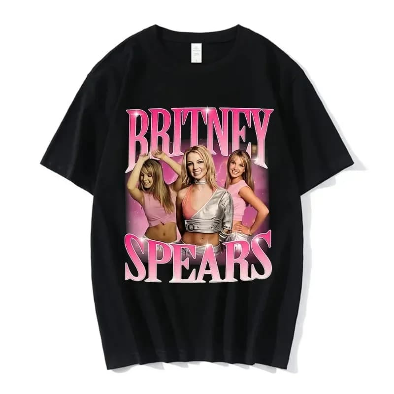 Moda anni '90 Cantante Britney Spears Bella foto Stampa grafica T-shirt Hip Hop T-shirt oversize Harajuku T-shirt a maniche corte