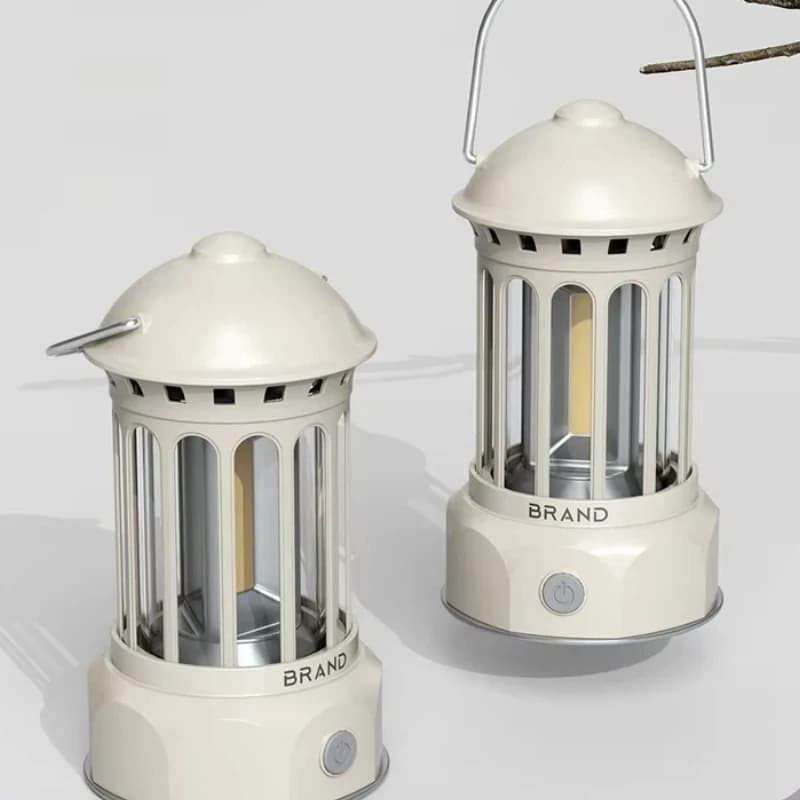 Generic Retro Camping Lantern for Outdoors, Portable COB Light for Tent, Dimmable for Continuous Adjustment, Quick Charging Type-C, Long Life, Camper Gift