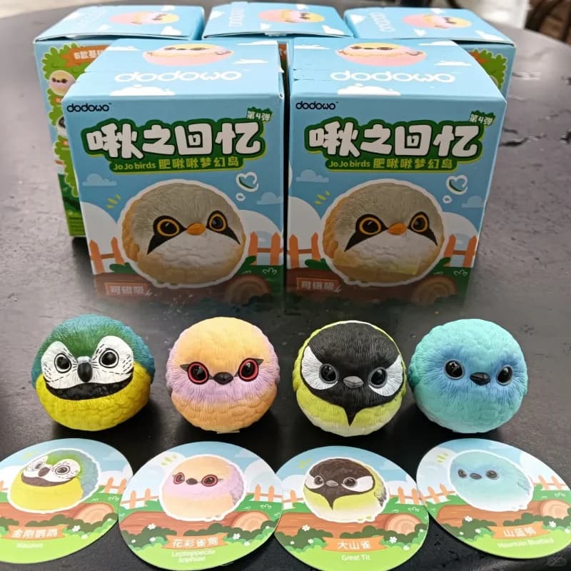 Originale Dodowo Jojo Bird V4 Dream Island Series Blind Box Grasso Jojo Kawaii Figurine di uccelli Scatola misteriosa Camera Ornamento Regalo di festa