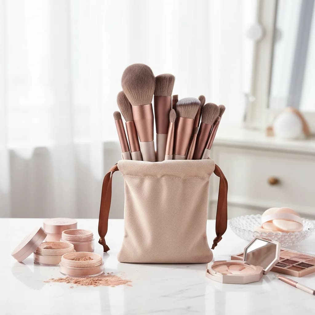 Set di pennelli per trucco professionale da 13 pezzi Pennelli per cipria per capelli morbidi, ombretto, fondotinta, fard, per trucco di bellezza
