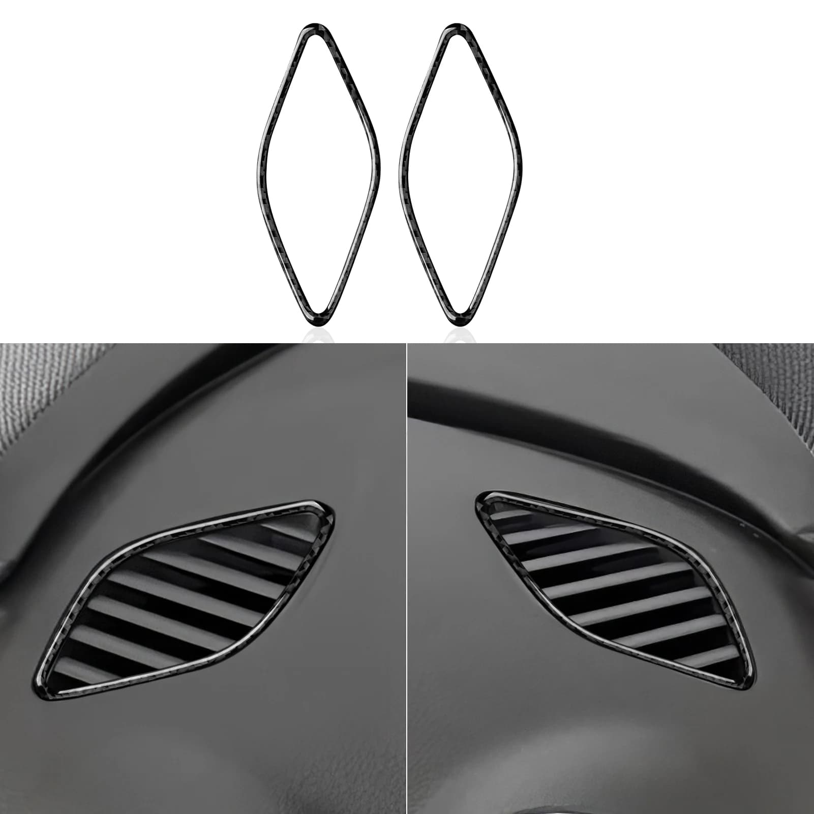 Per Audi A3 S3 RS3 8V (2013-2020) Adesivo interno in fibra di carbonio, striscia decorativa per uscita aria laterale Accessori per finiture auto