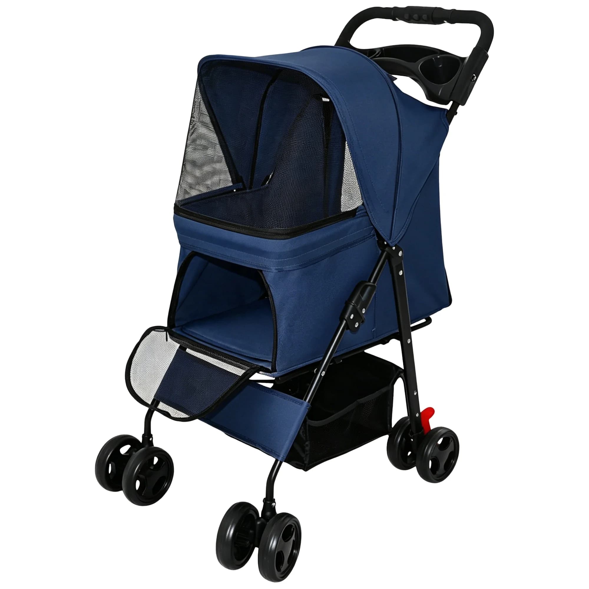 Wholesale Foldable Pet Stroller for Small Dogs Cats Under 28lbs Lightweight Travel Dog Cat Carrier with Storage Basket
