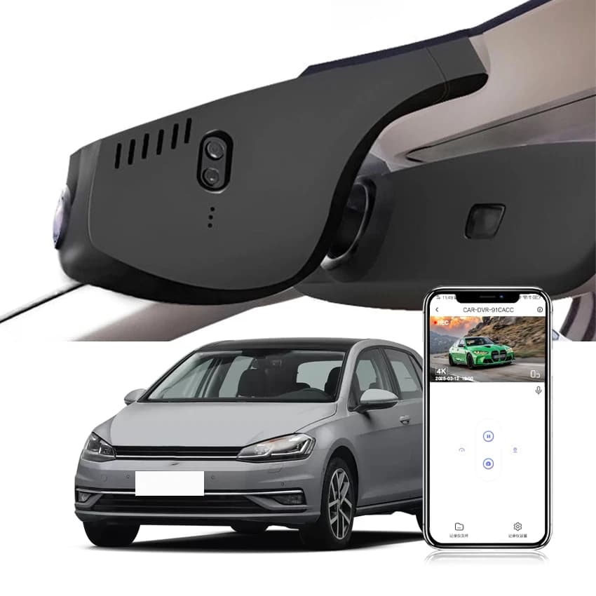 Dash Cam 4K per Volkswagen Golf GTI/R (2015-2025), visione notturna HD stile originale, grandangolare, compatibile con VW MK7/7.5/8