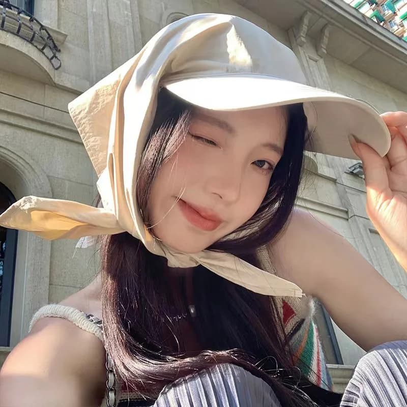 Cappello Turbante Y2K da Donna con Visiera Larga a Becco d'Anatra, Asciugatura Rapida, Protezione Solare per Esterni