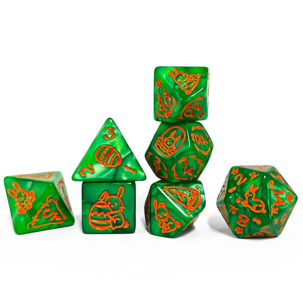 7 pezzi/set set di dadi per finestre a tema coniglio in materiale acrilico per giochi di Dungeons e Dragons giochi per bambini e adulti giocattoli di intrattenimento
