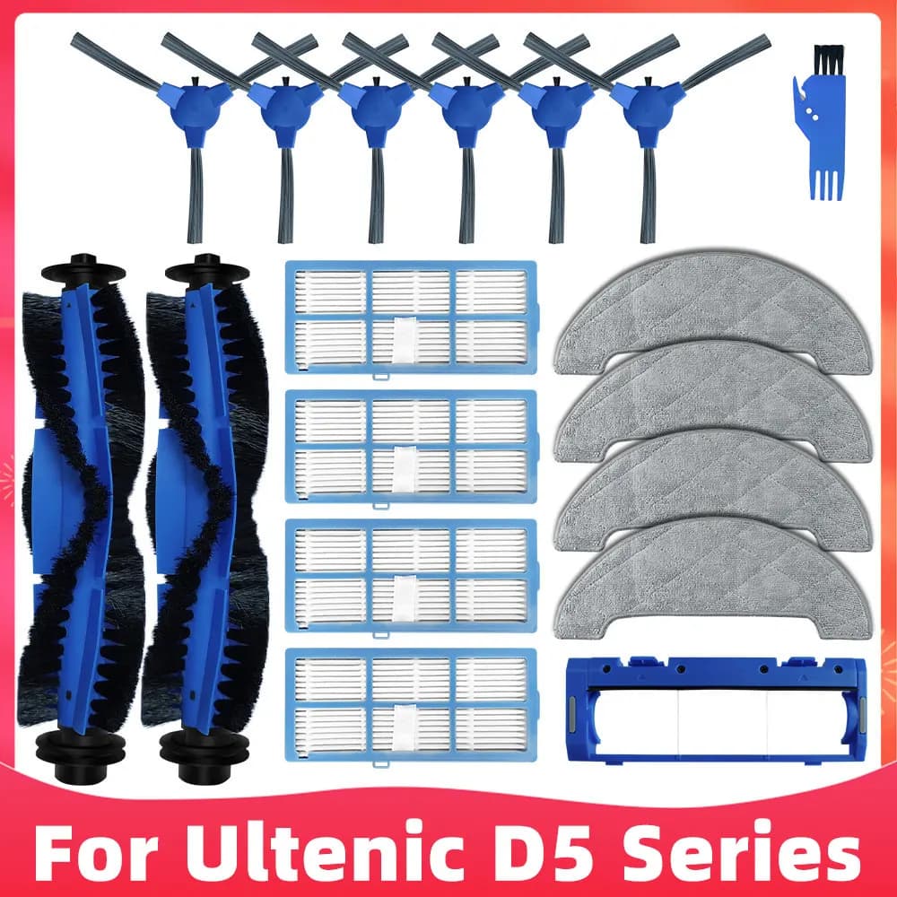 Per Ultenic D5 Serie D5S / D5S Pro / D5S Pro + Robot Aspirapolvere Pezzi di Ricambio Spazzola Laterale Principale Filtro Hepa Mop Straccio di Ricambio