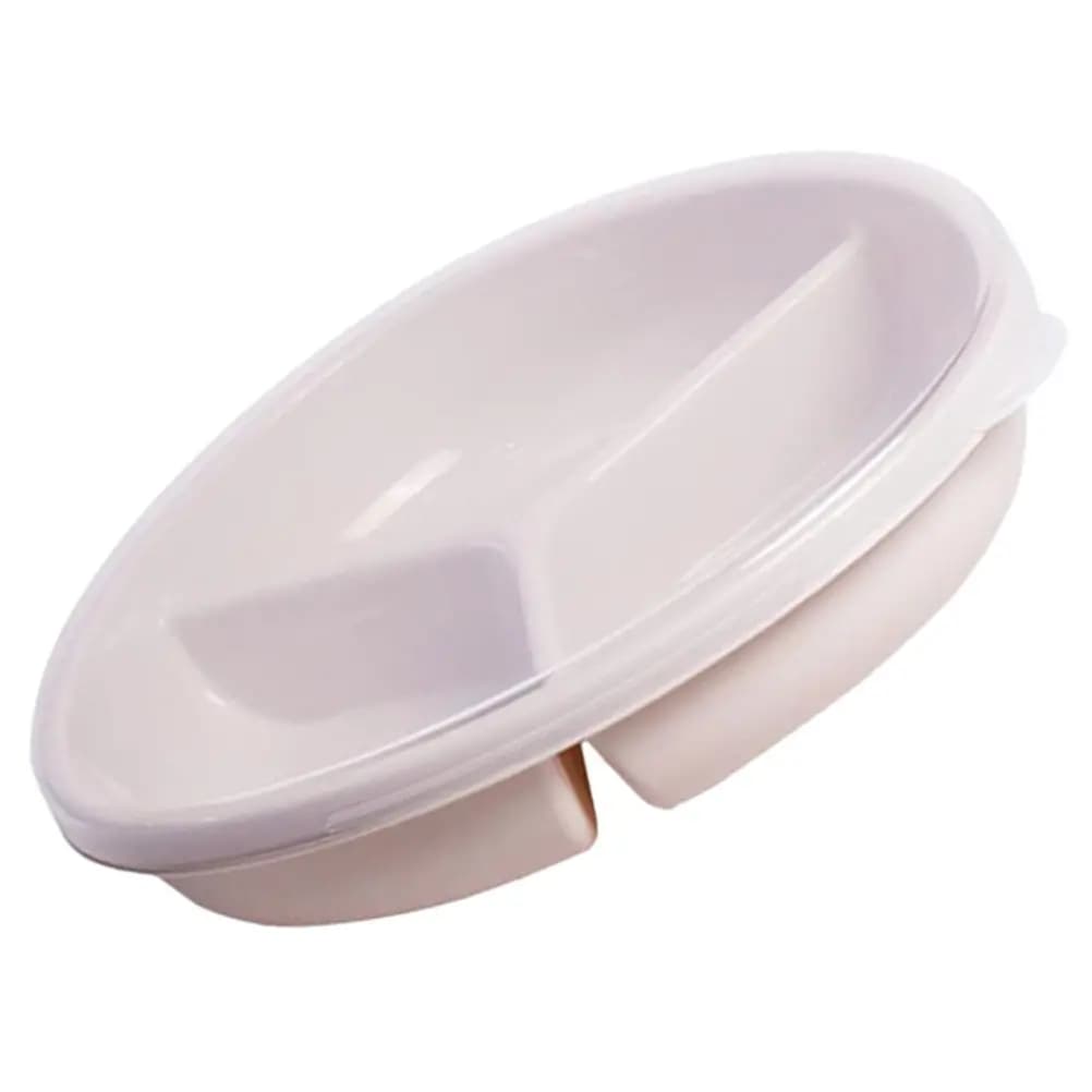 3-Grid Snack Serving Tray Plastic Appetizer Platter for Nuts Dried Fruit Candy Chocolate Fruits Veggies Cheese Storage with Lid